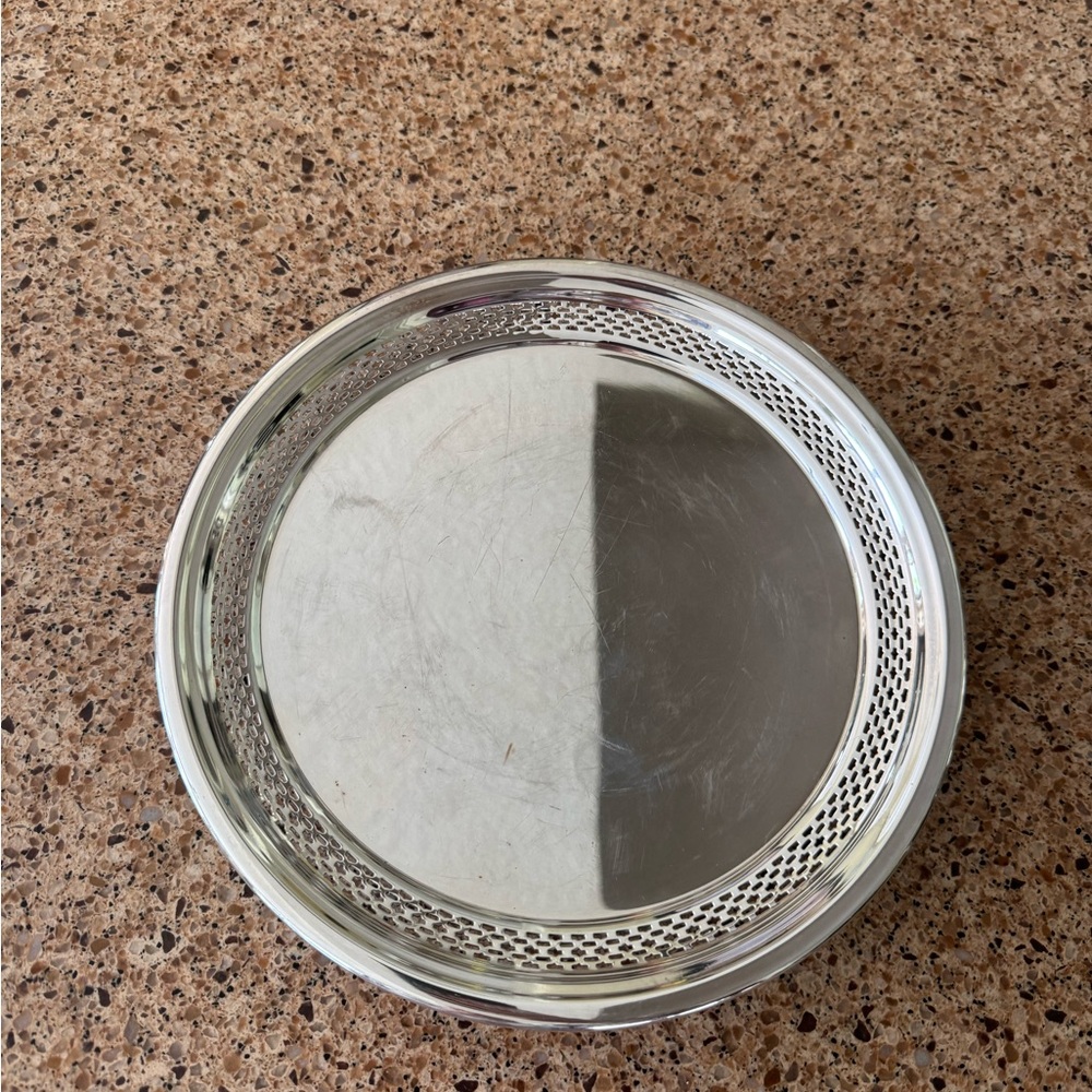 EPCA Bristol Silver Plate by Poole 10" Inch Round Serving Tray Platter - Picture 6 of 10
